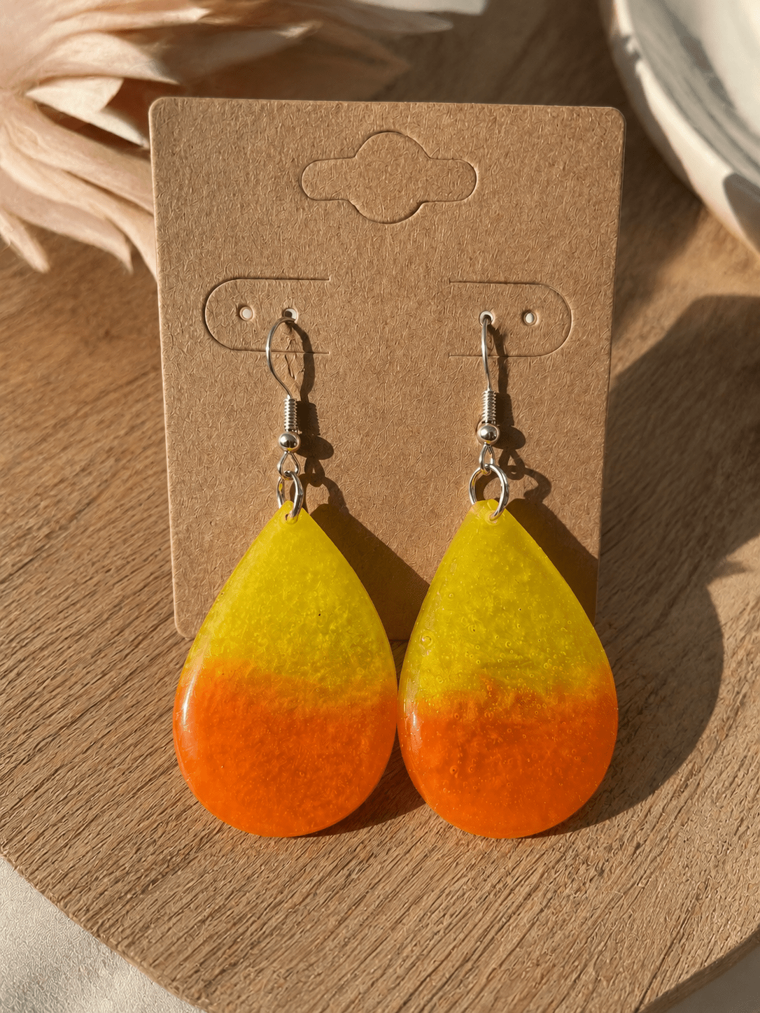 Boucles d'Oreilles Goutte Sunset – Dégradé Pailleté - Créa.Bijoux
