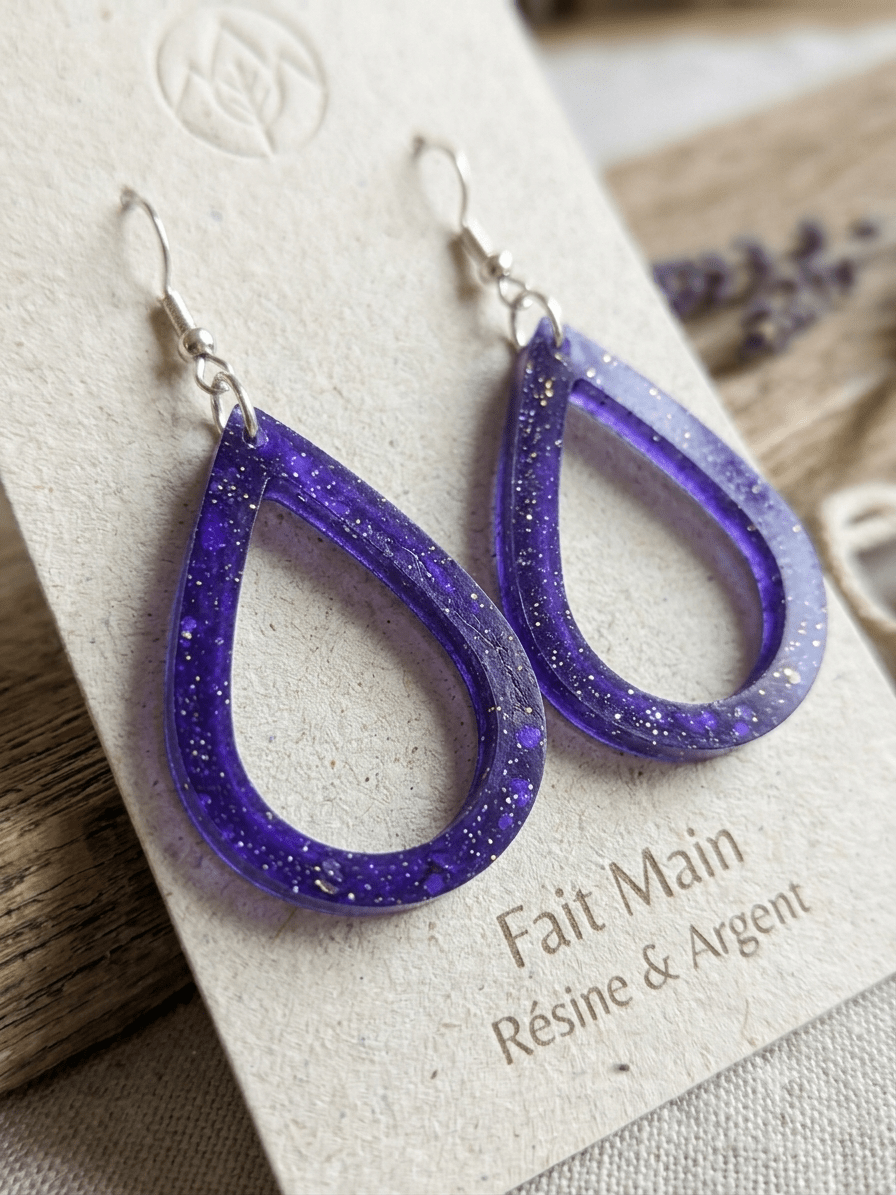 Boucles d'Oreilles Pendantes LUNA – Gouttes Évidées Rouge Éclatant - Créa.Bijoux