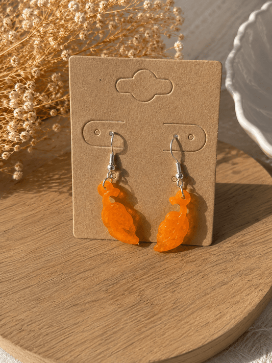 Boucles d'Oreilles Petites Feuilles Ambrées – Effet Translucide - Créa.Bijoux