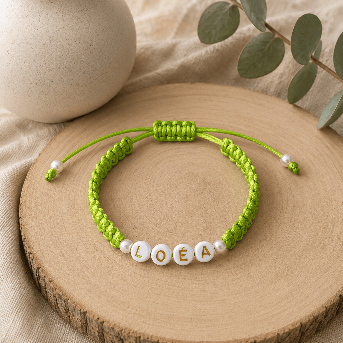 Bracelet Prénom Personnalisé Tressé – Rouge Passion & Lettres Dorées - Créa.Bijoux