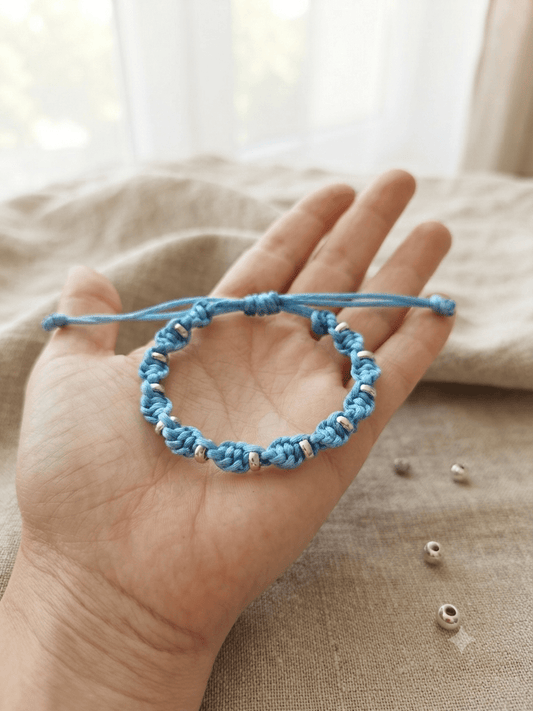 Bracelet Torsadé Fait Main - Bleu ciel - Créa.Bijoux