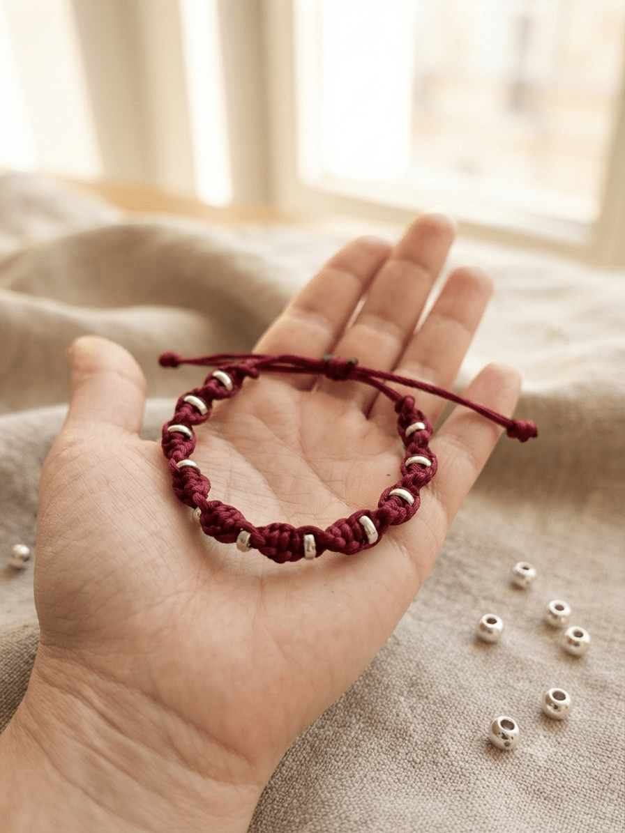 Bracelet Torsadé Fait Main - Bordeaux - Créa.Bijoux
