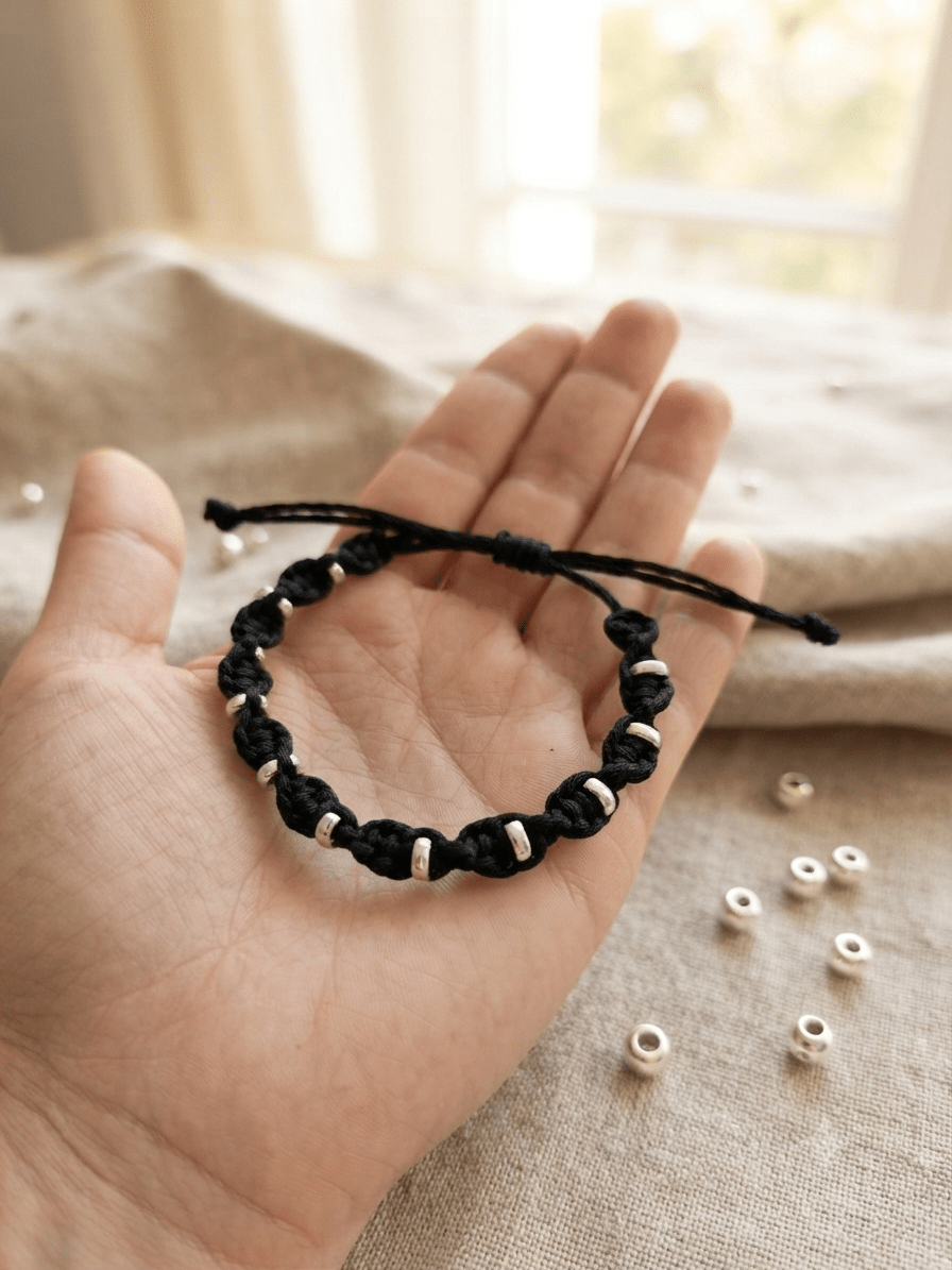 Bracelet Torsadé Fait Main - Noir - Créa.Bijoux