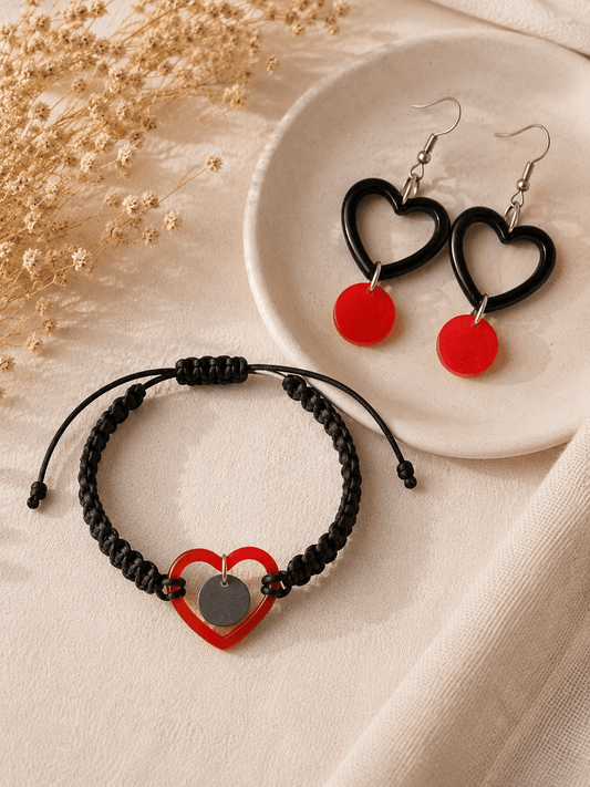 Parure de Bijoux "Cœur & Passion" – Boucles d'oreilles & Bracelet Assortis - Créa.Bijoux